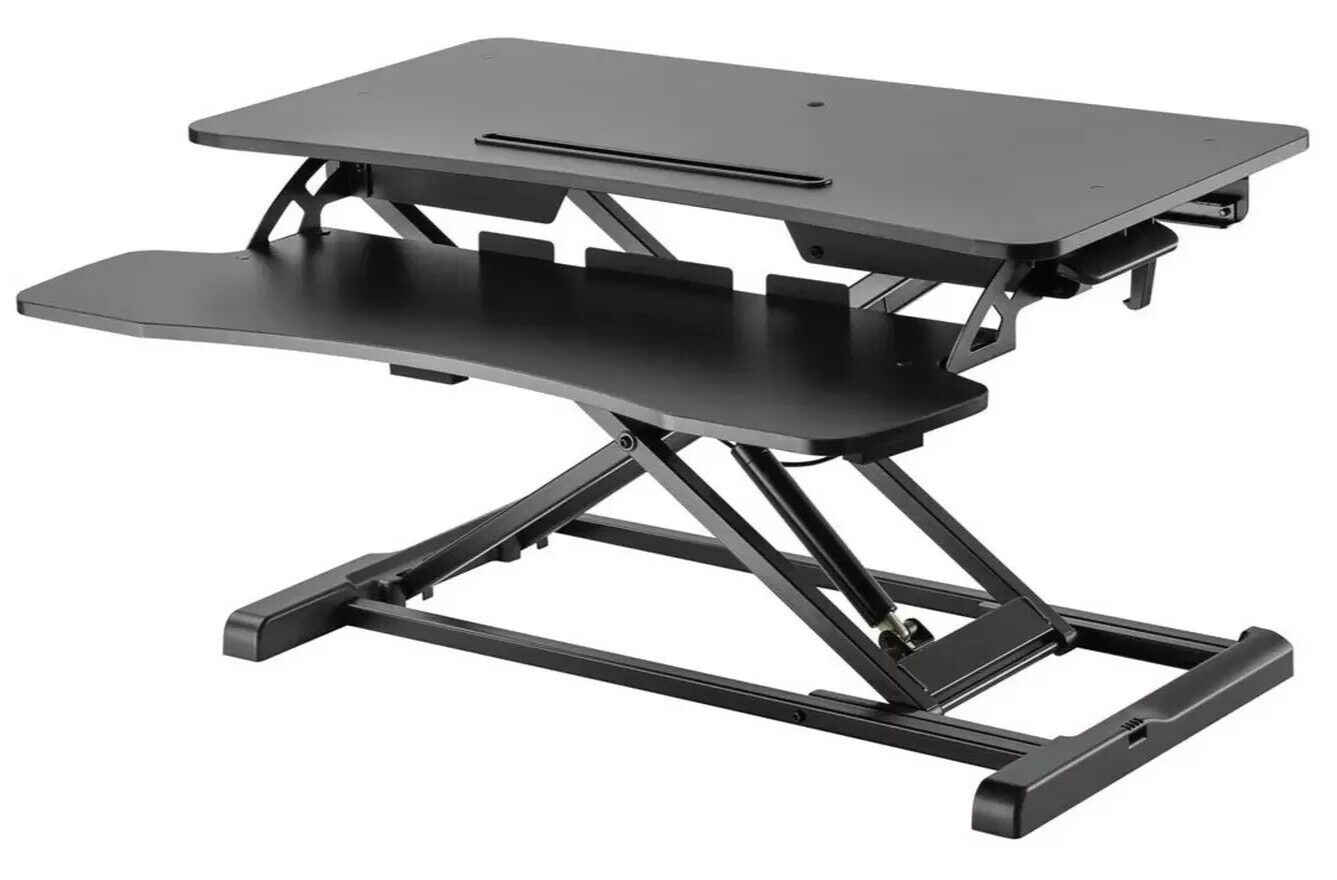 ProperAV Two-Tier Stand-Up Desk Workstation - Black ( B Grade 19232 )