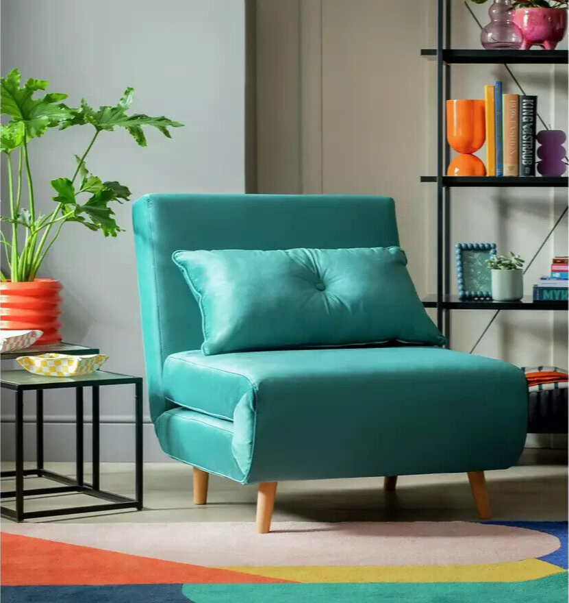 Habitat Roma Single Compact Fabric Chairbed - Teal