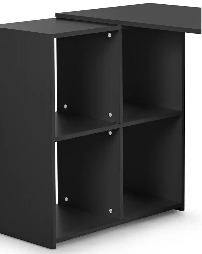 Malibu Corner Office Desk - Black | Black Corner Desk Home Office Workstation