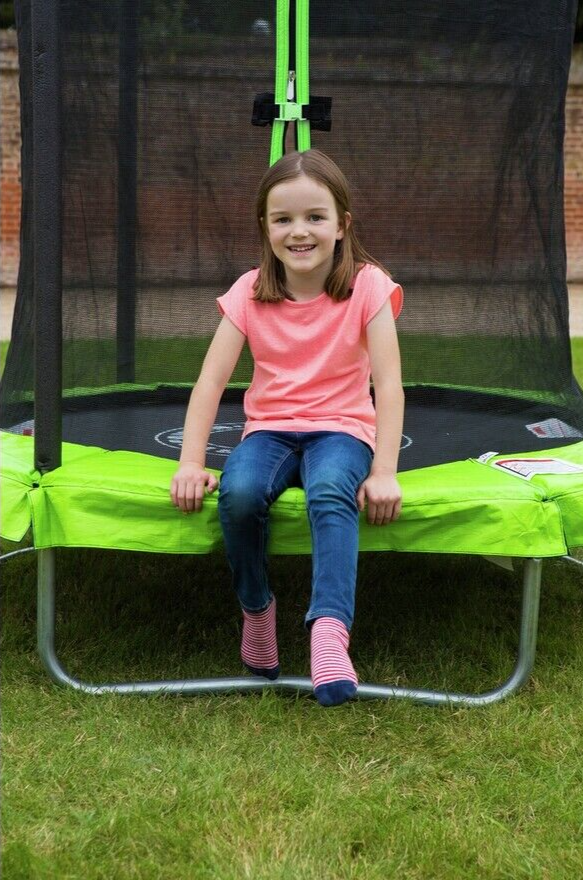Chad Valley 6ft Outdoor Kids Trampoline with Enclosure | Garden Jumping Fun Toy