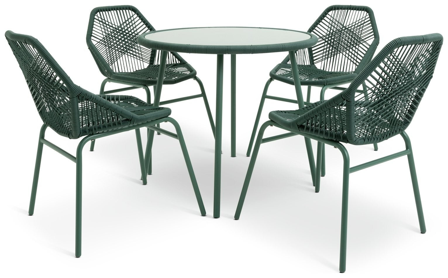 Habitat Hector 4 Seater Rattan Effect Patio Set - Green