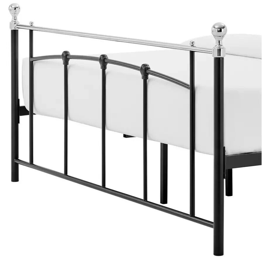 Home Yani Kingsize Metal Bed Frame Black | Sturdy Durable Mattress Support Base
