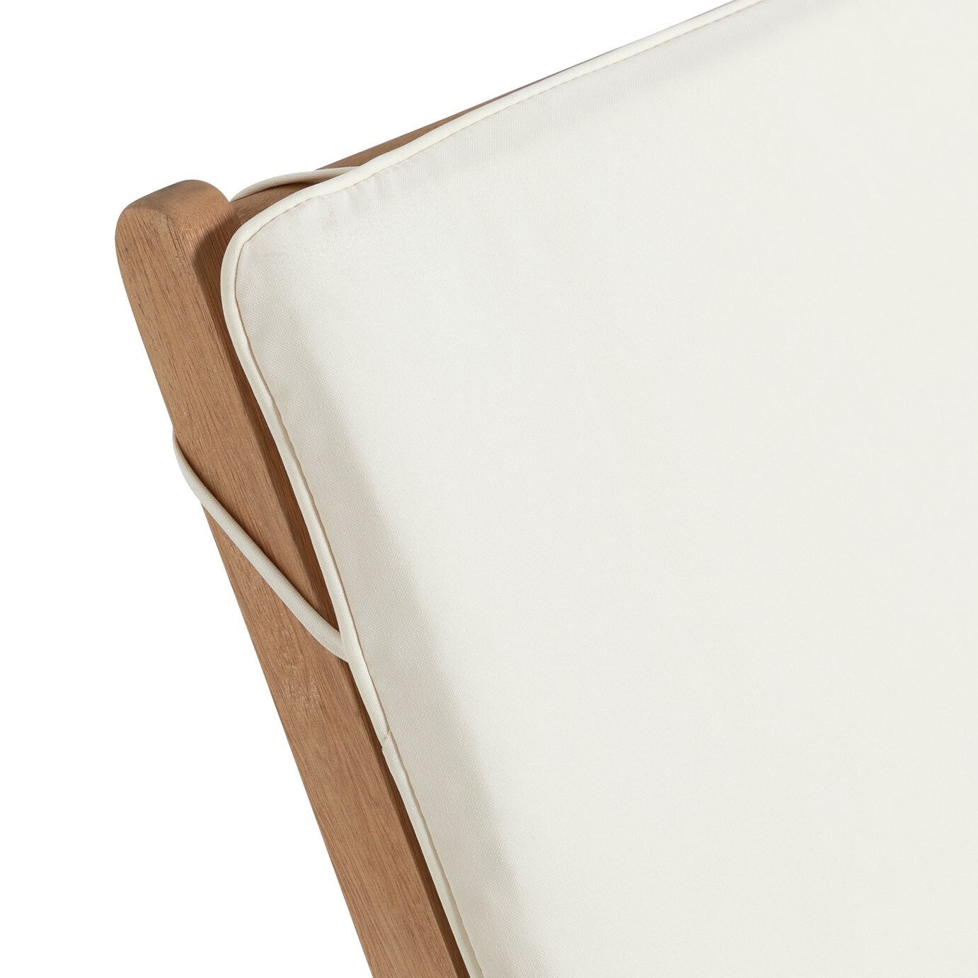 Folding Wooden Sun Lounger - Cream