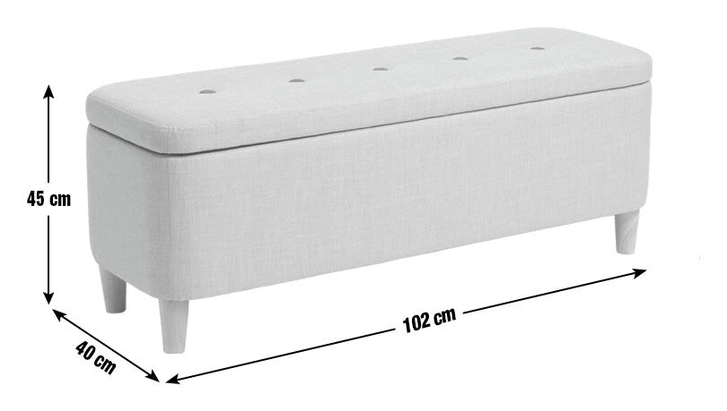 Habitat James Large Fabric Ottoman - Grey Chesterfield Ottoman Footstool Bench
