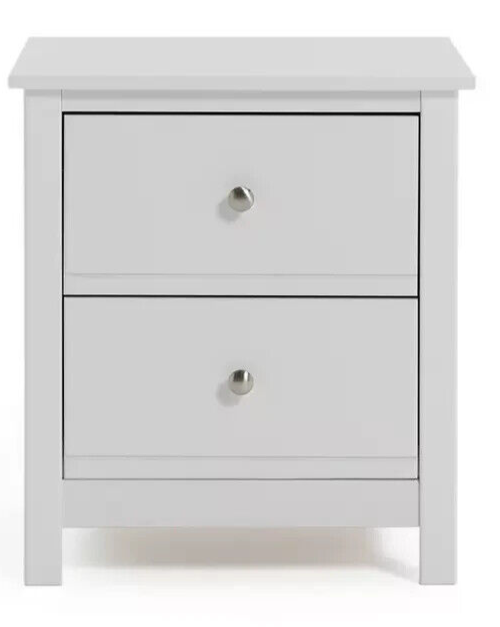 Habitat Brooklyn 2 Drawer Bedside Table - White