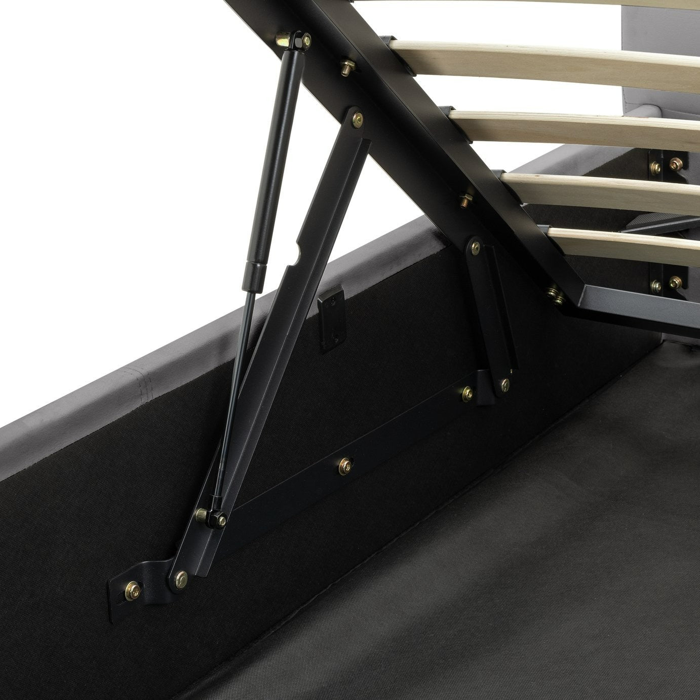 Home Pandora Double End Lift Ottoman Bed - Grey | double bed with storage