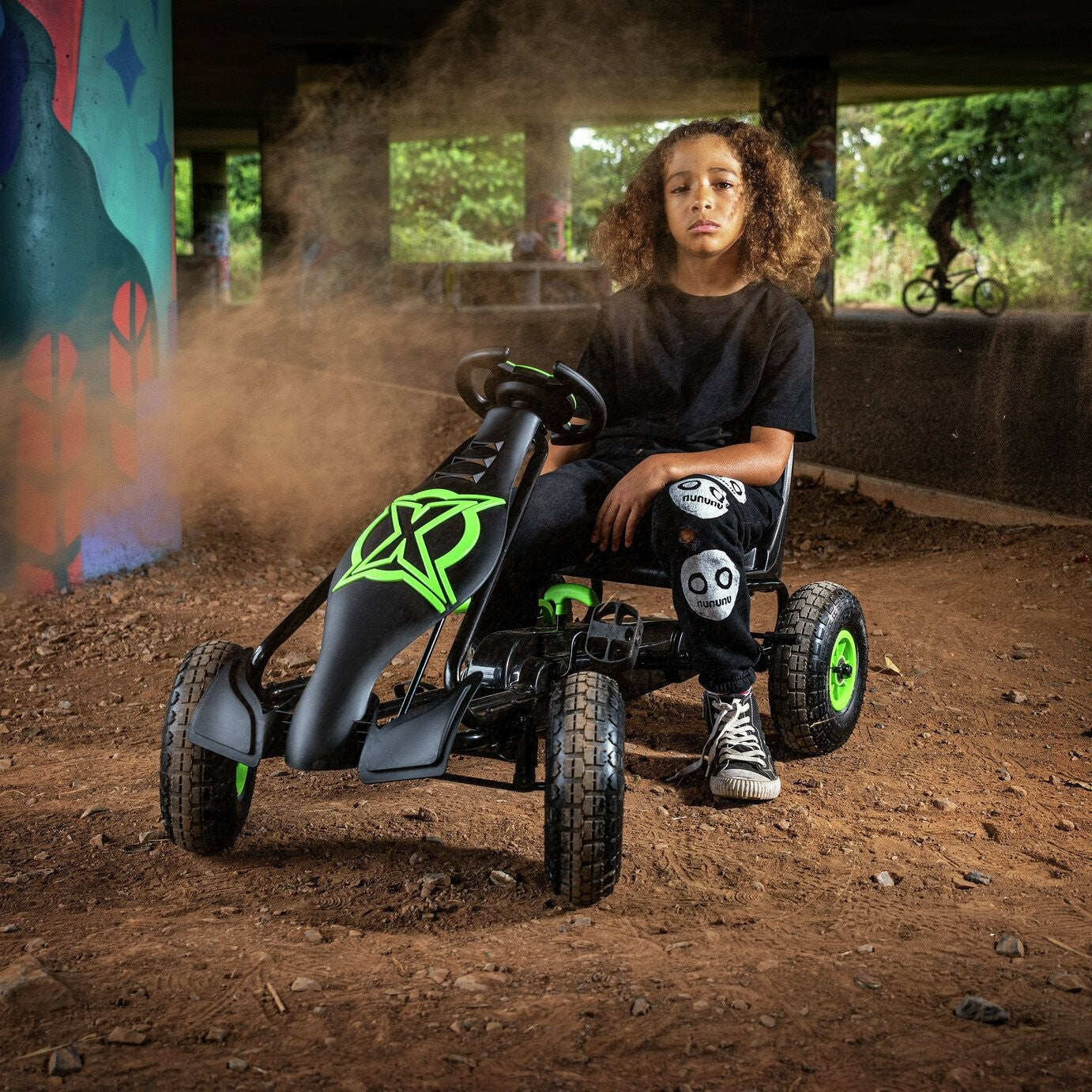 Xootz Viper Racing Go Kart - Black/Green
