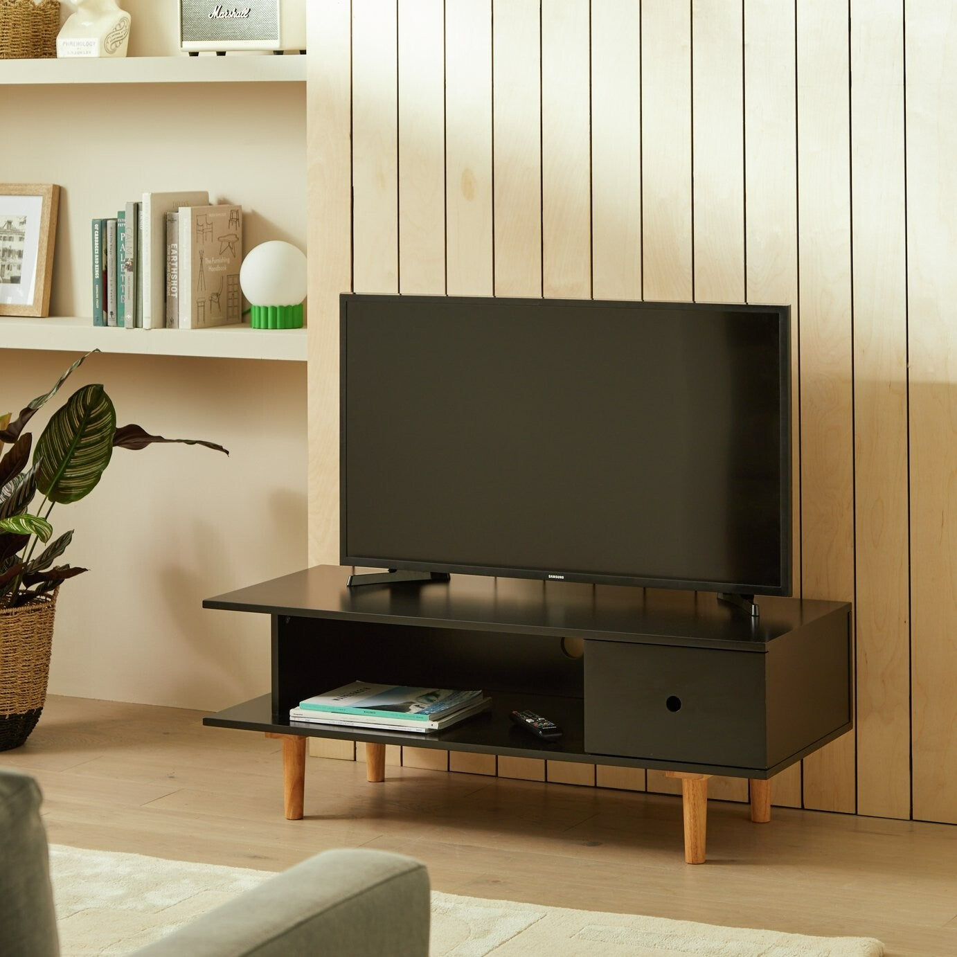 Habitat Cato 1 Drawer TV Unit - Black