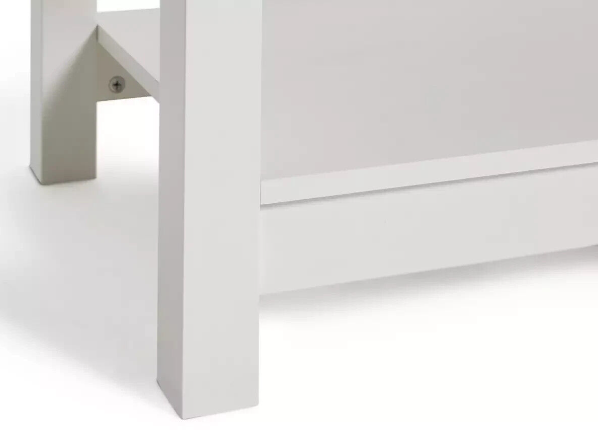Winchester Coffee Table - White | Modern Living Room Table with Storage Shelf