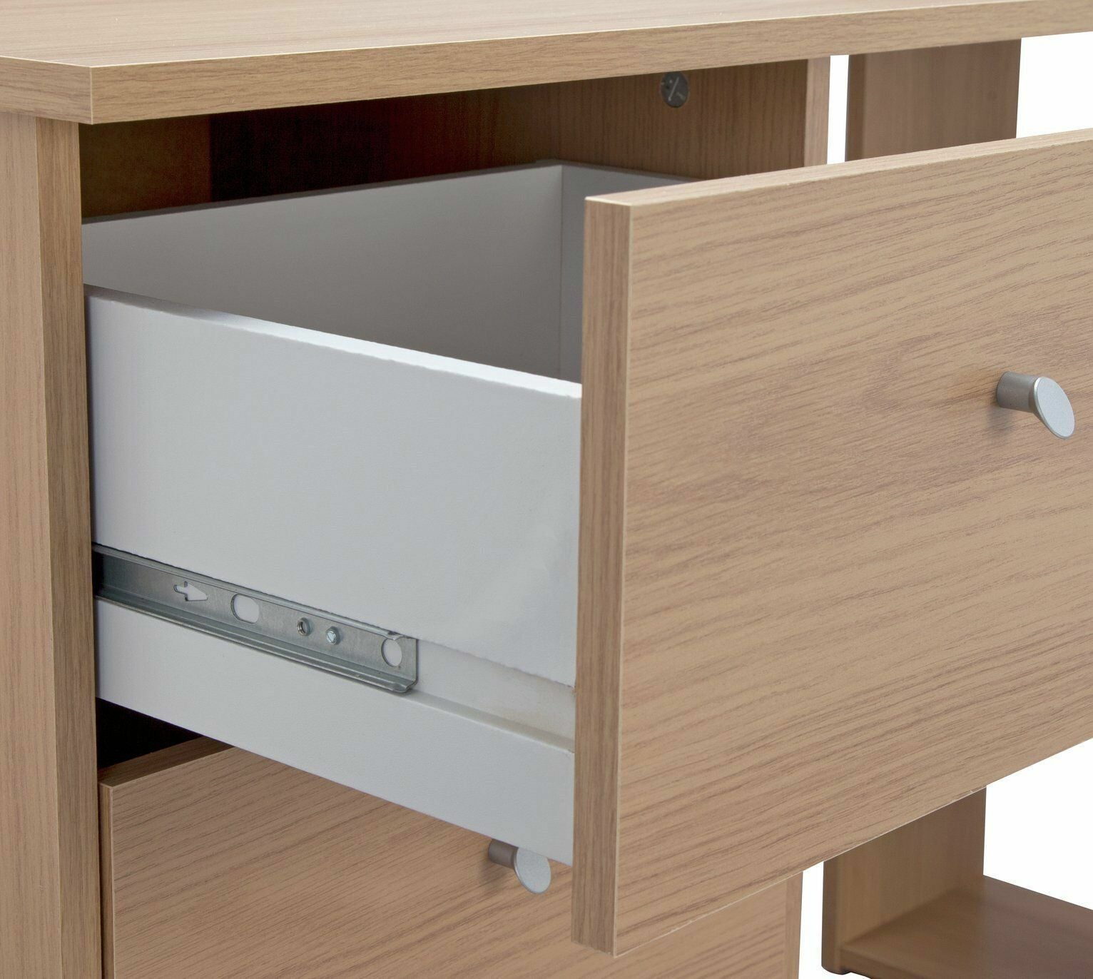 Home Malibu 3 Drawer Office Desk Oak Effect | Home Office Study Writing Table