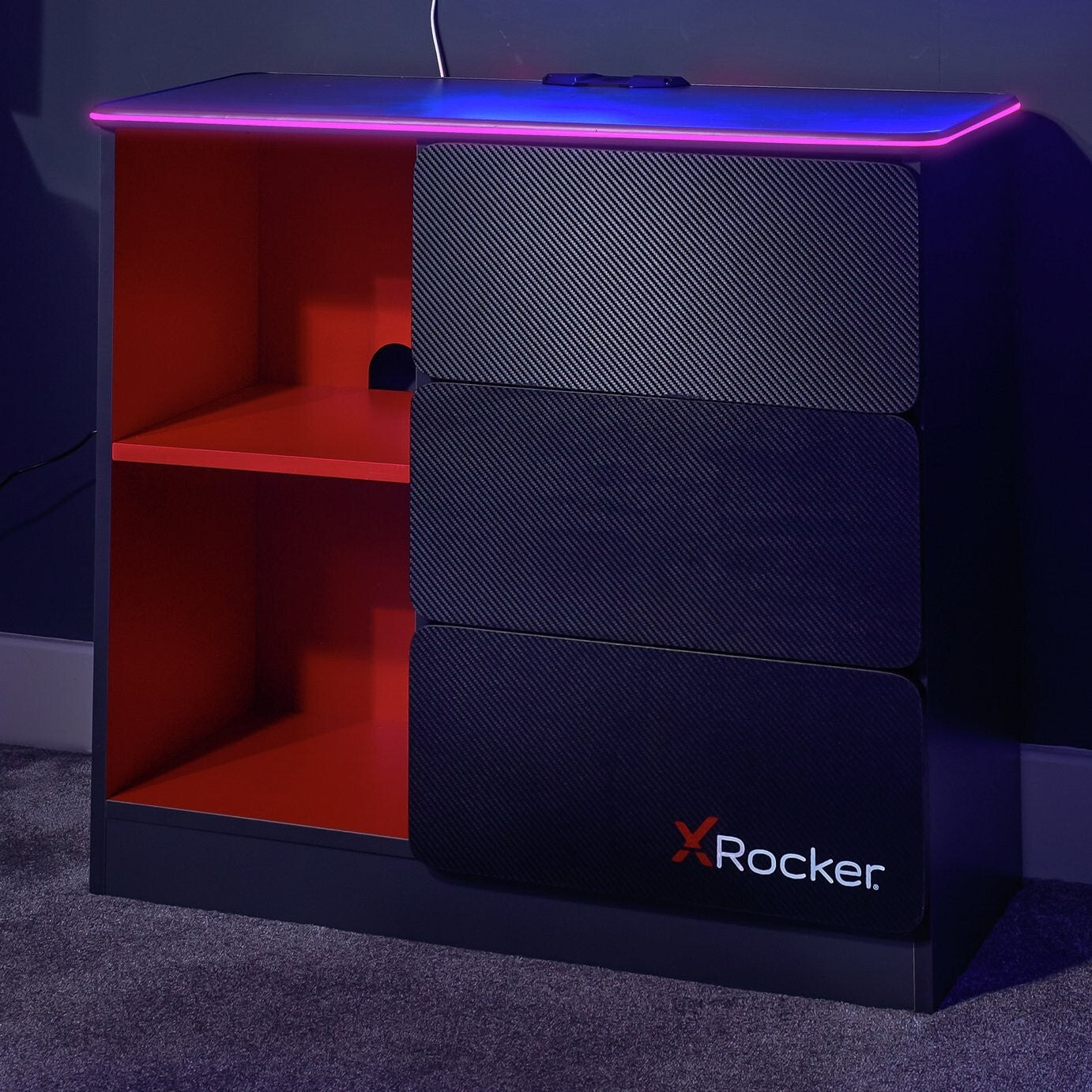 X Rocker Carbon Tek 3 Drawer Chest - Black