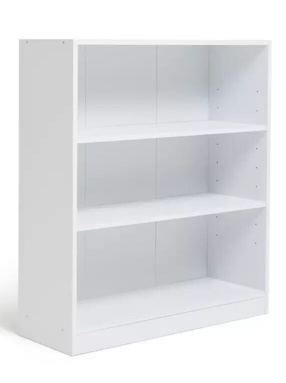 Maine Short Bookcase - White