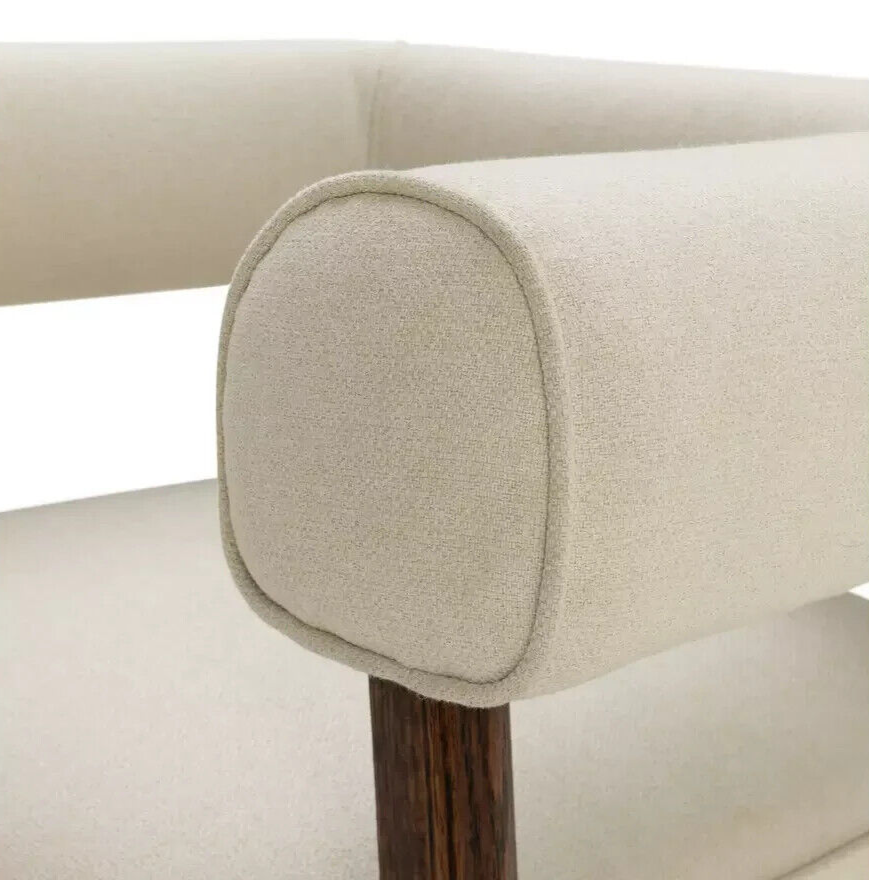 Habitat Elio Fabric Curved Armchair - Natural