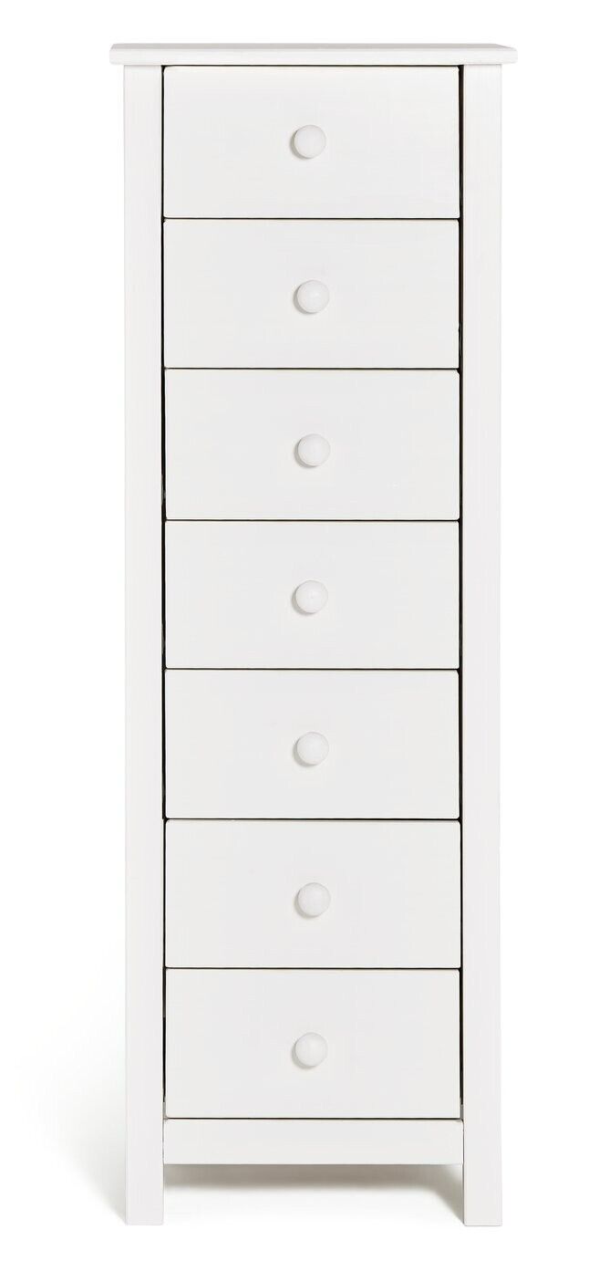 Scandinavia 7 Drawer Tallboy - White