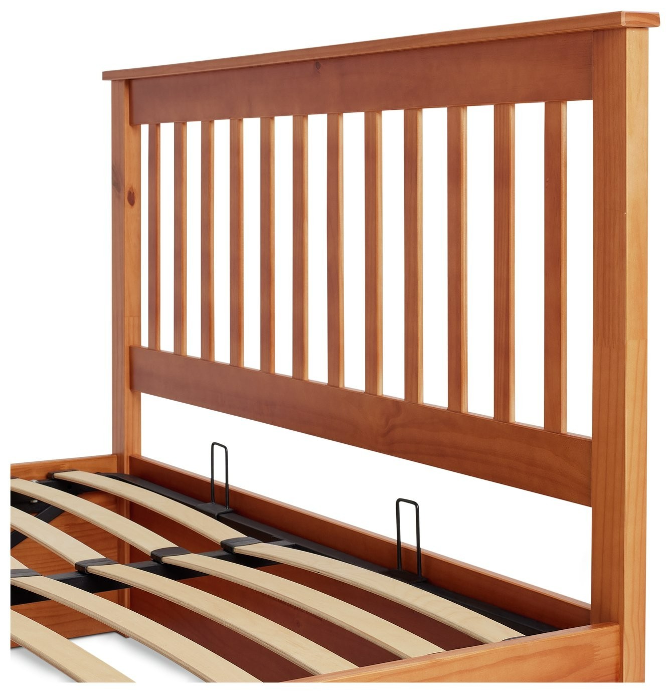 Home Aspley Kingsize Wooden Ottoman - Oak Stain | oak ottoman bed