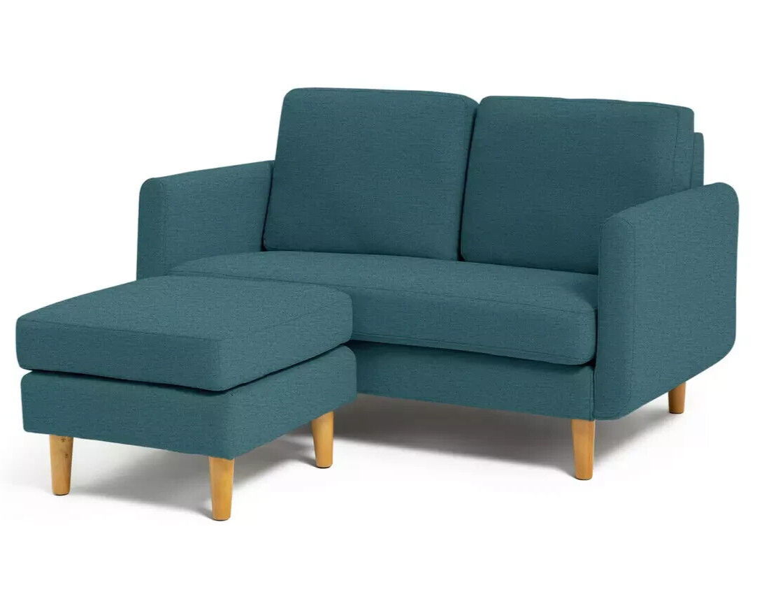 Habitat Remi Fabric 2 Seater Chaise Sofa in a box - Teal