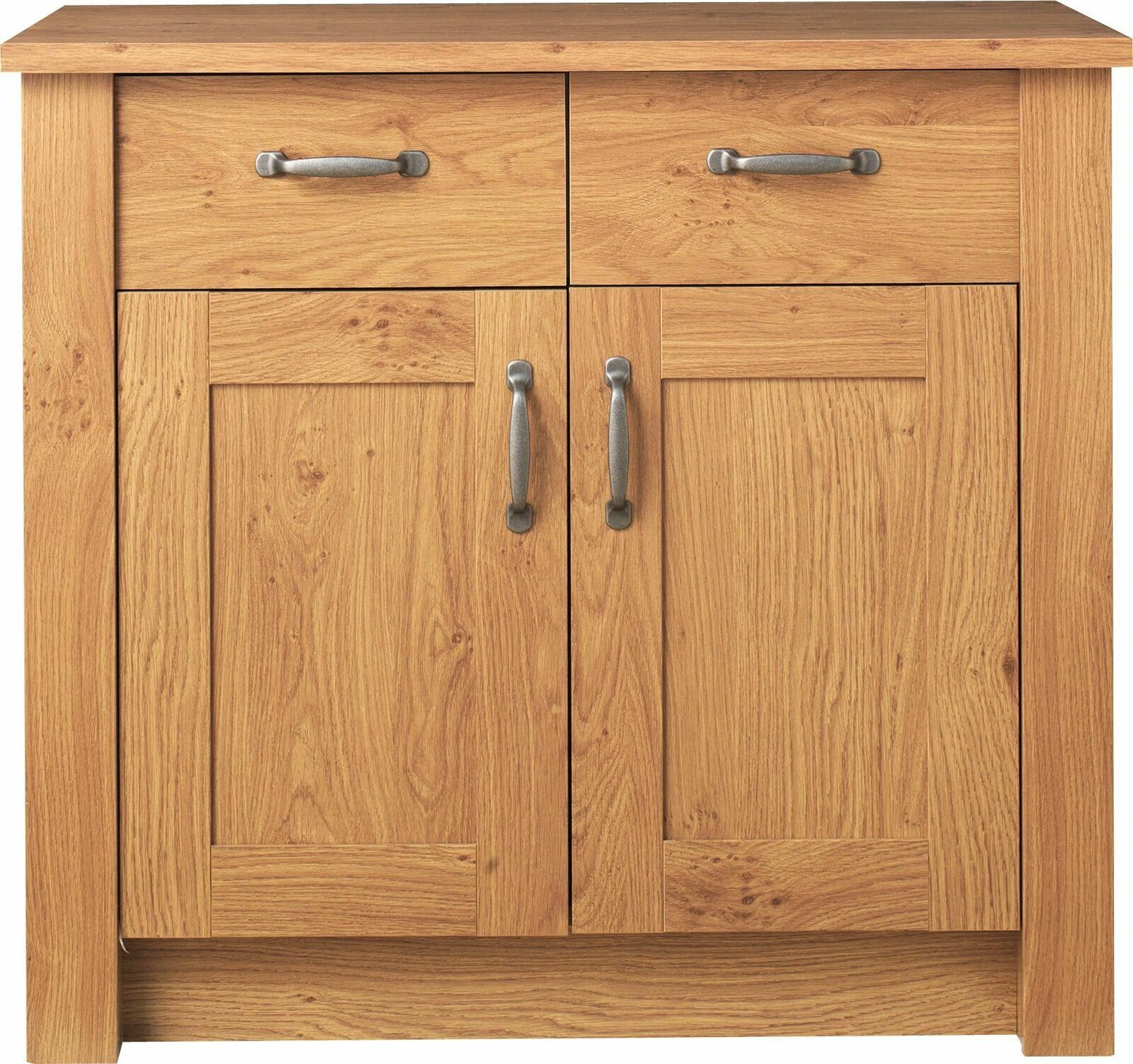 Ohio 2 Door 2 Drawer Sideboard - Oak Effect | Living Room Storage Cabinet Unit