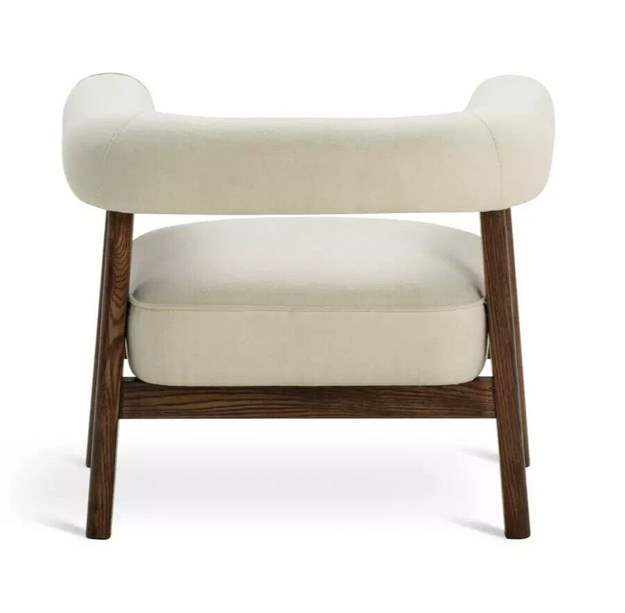 Habitat Elio Fabric Curved Armchair - Natural