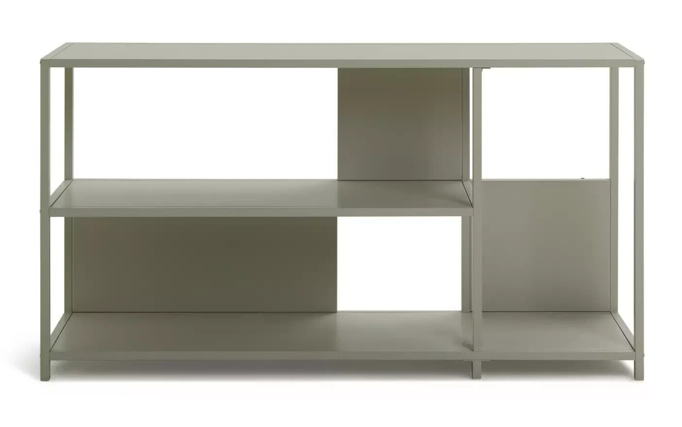 Habitat Deon Short Metal Bookcase - Light Grey | Compact Shelf Office Storage