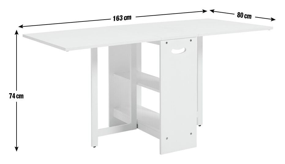 Habitat Home Toby Folding 4 - 6 Seater Dining Table - White | Kitchen Furniture