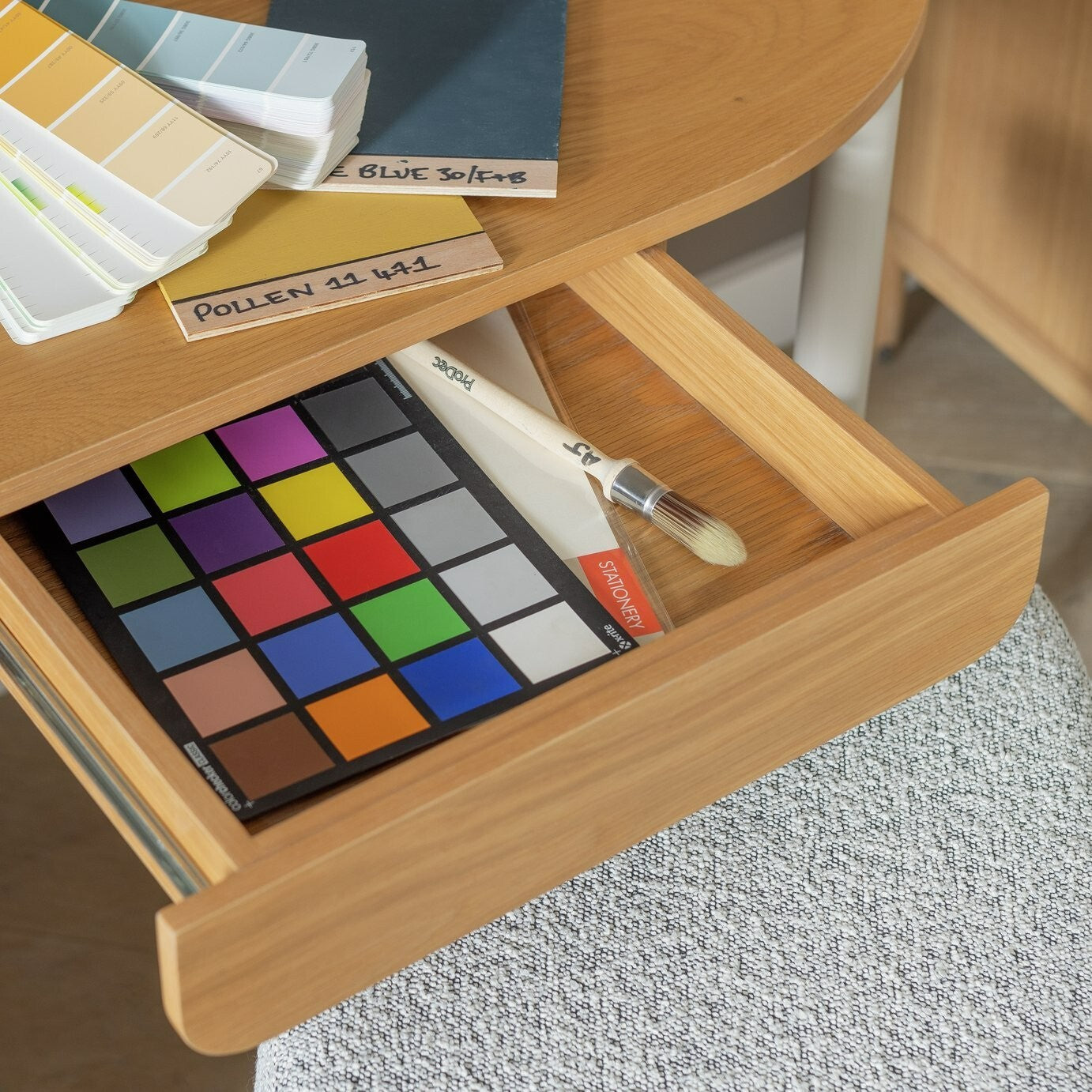 Rita 1 Drawer Office Desk - Natural