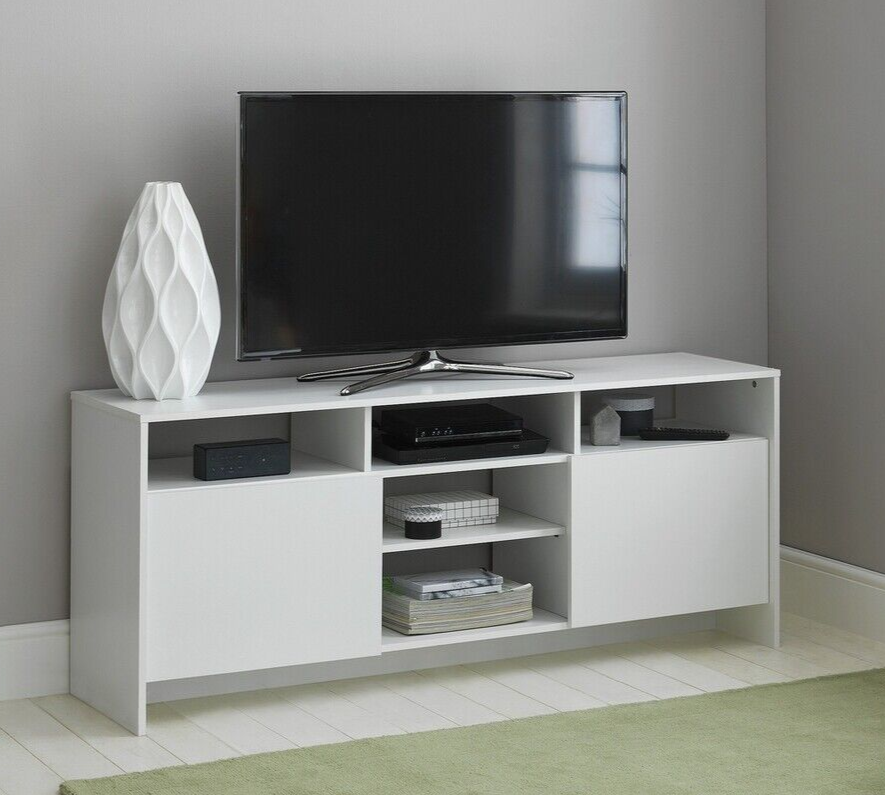 Habitat Turin 2 Door Extra Large TV Unit - White | Living Room Storage TV Stand