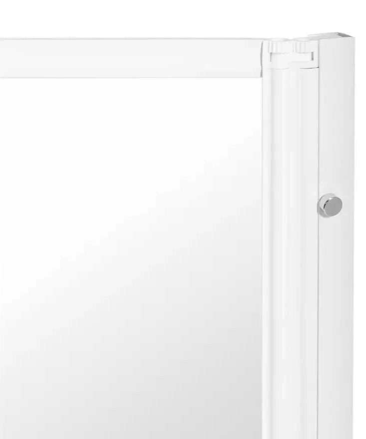 Home 3mm 4 Fold Bath Screen White | Shower Enclosure for Bathroom Space Saver