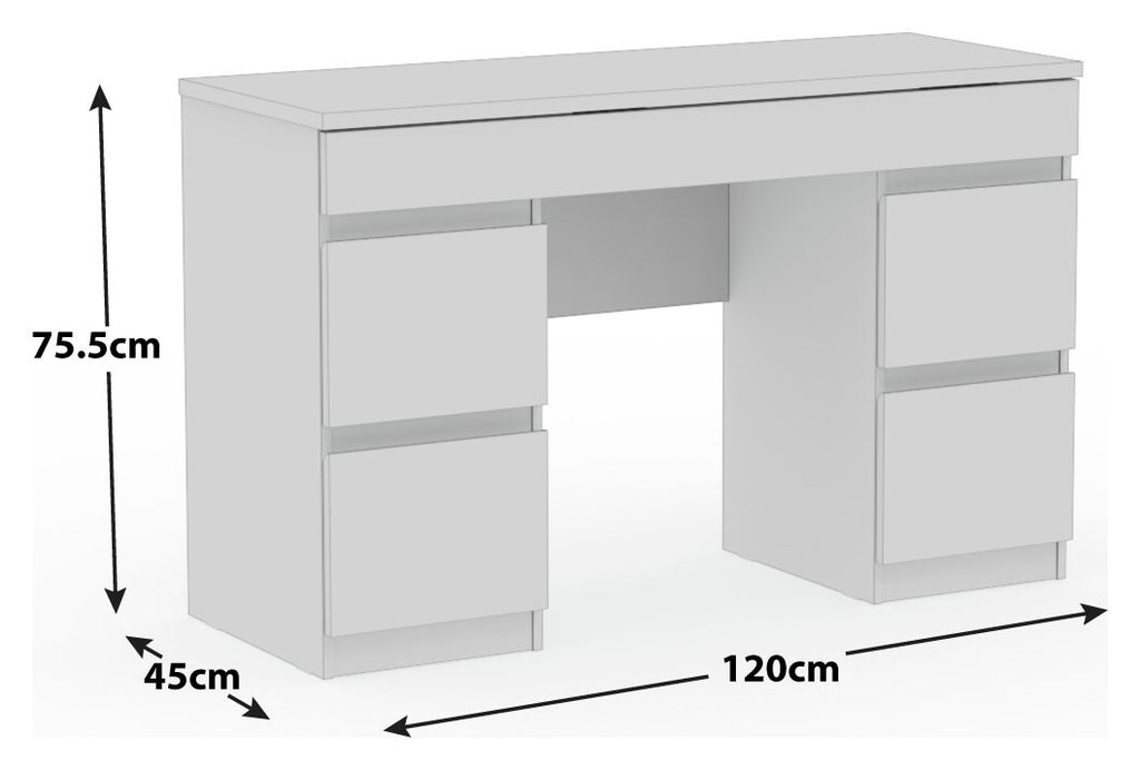 Habitat Jenson 5 Drawer Dressing Table - Matt White