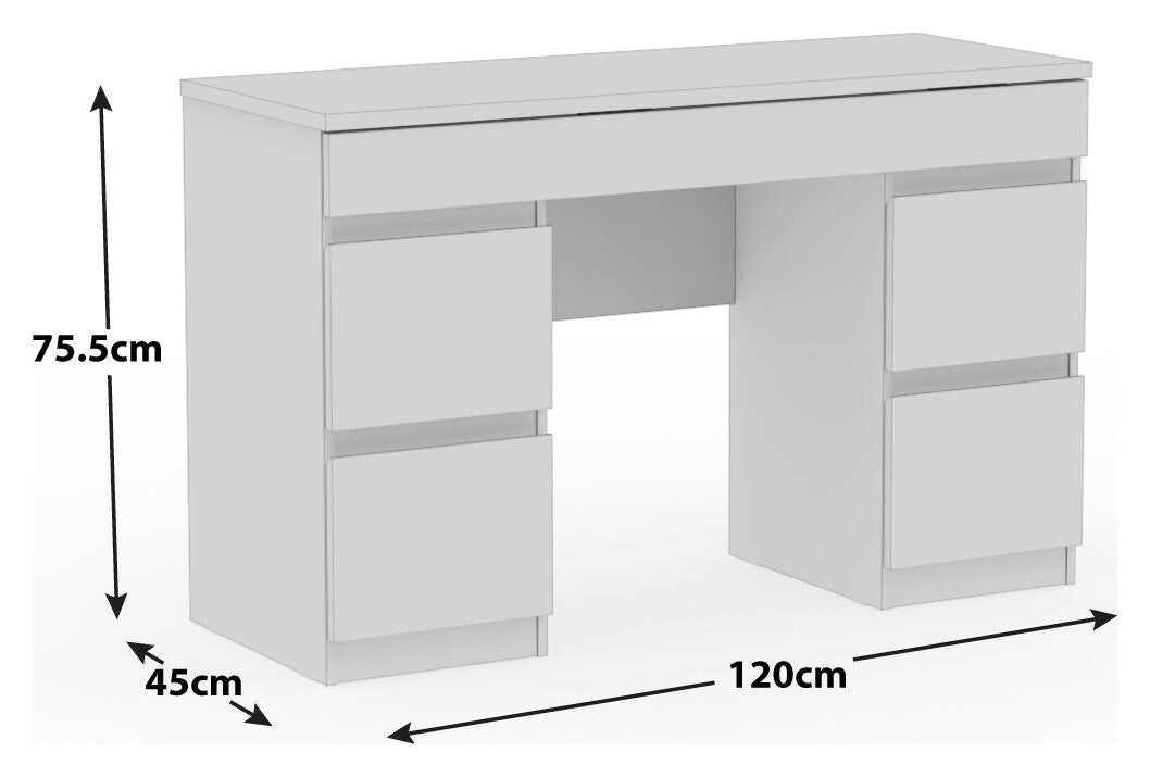 Habitat Jenson 5 Drawer Dressing Table - Matt White