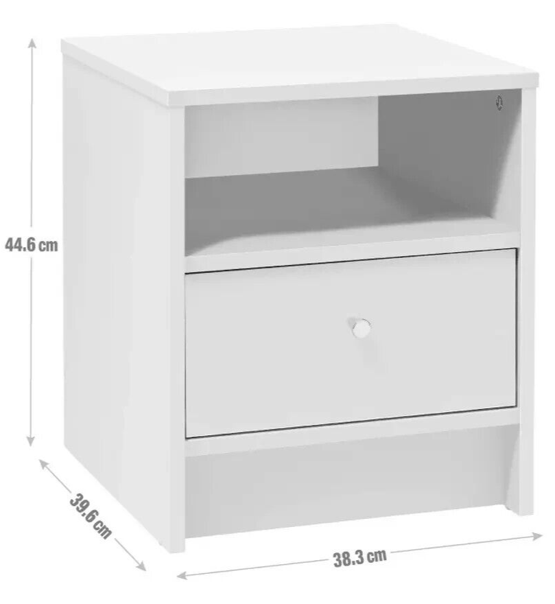 Malibu 1 Drawer Bedside Table Black Oak Effect | Compact Nightstand with Drawer
