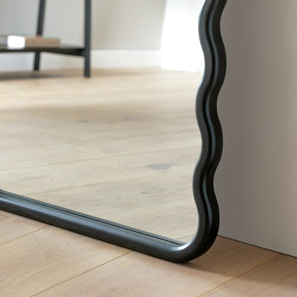 Black Wiggle Full Length Wall Mirror - 60x150cm