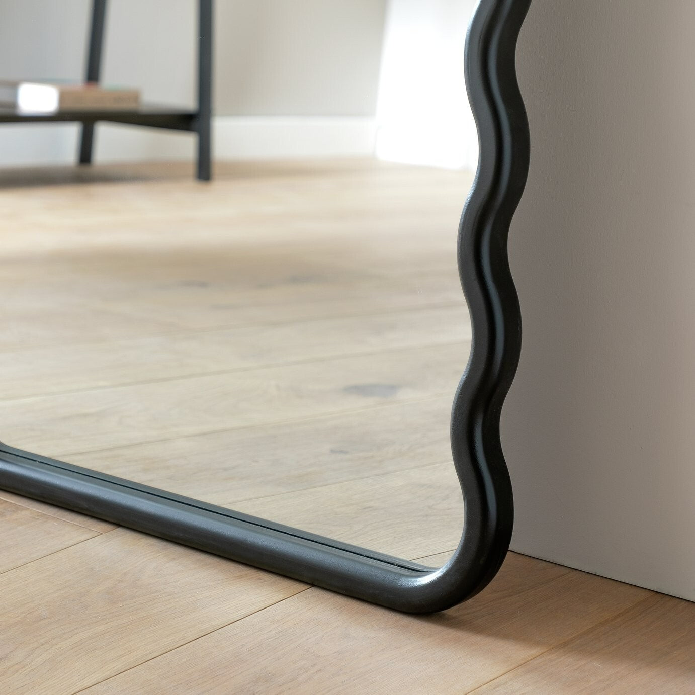 Black Wiggle Full Length Wall Mirror - 60x150cm