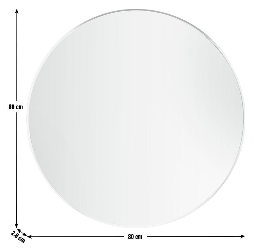 Habitat Katun Round Wall Mirror - Silver - 80x80cm