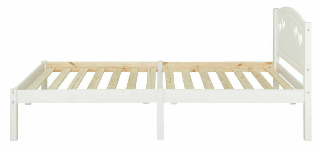 Mia Single Bed Frame - White With Memory Foam Mattress