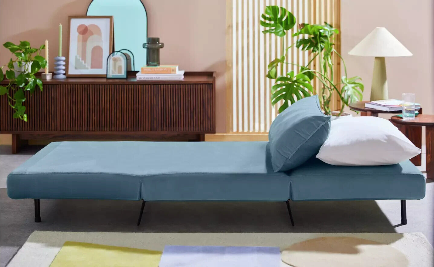 Habitat Roni Single Velvet Chairbed - India Ink