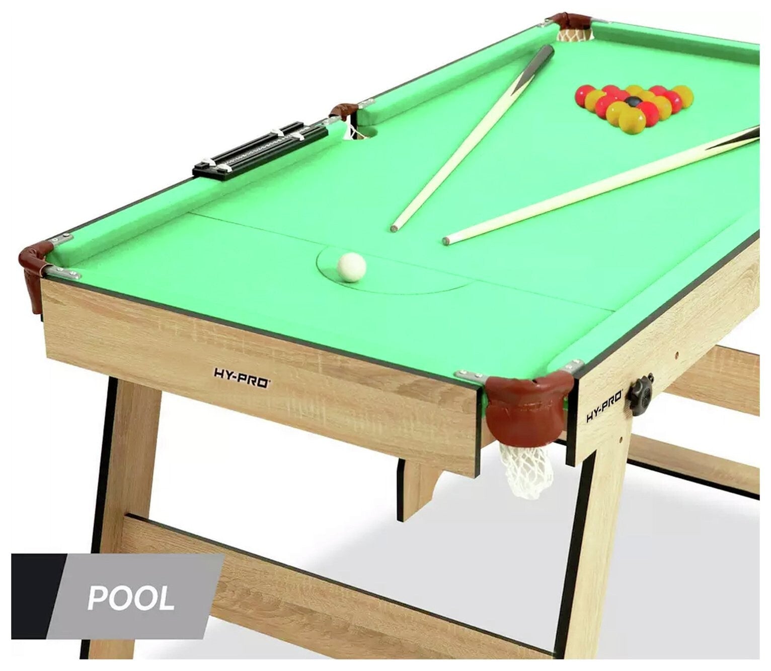 Hy-Pro 6ft Folding Snooker and Pool Table - Oak ( B Grade )