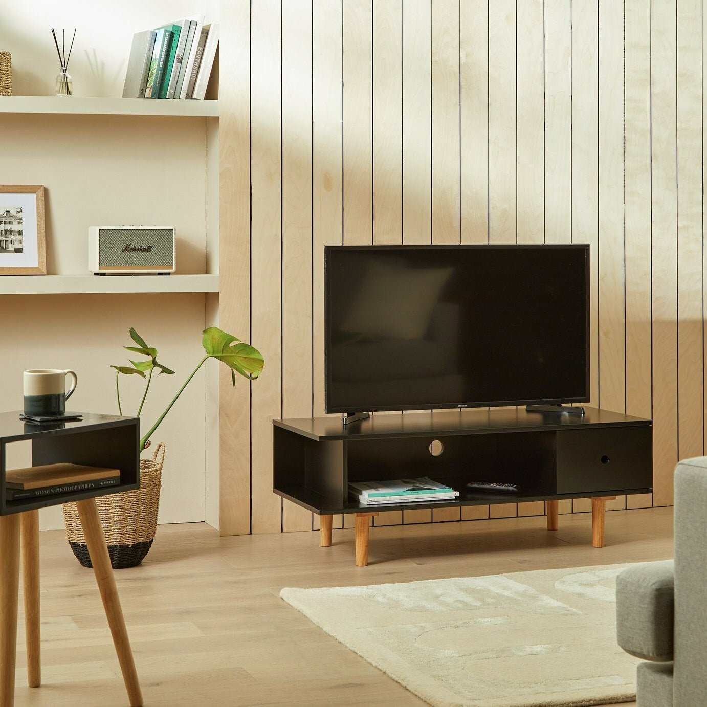 Habitat Cato 1 Drawer TV Unit - Black
