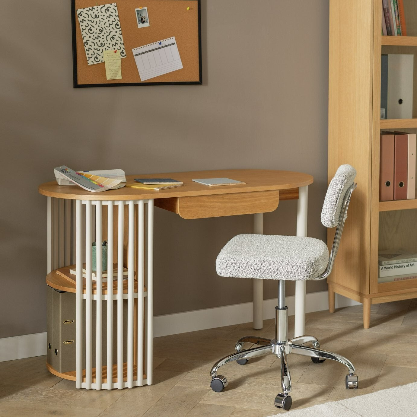 Rita 1 Drawer Office Desk - Natural