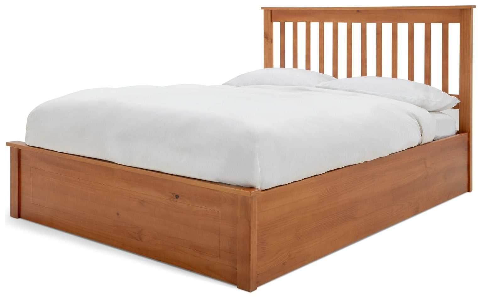 Home Aspley Kingsize Wooden Ottoman - Oak Stain | oak ottoman bed