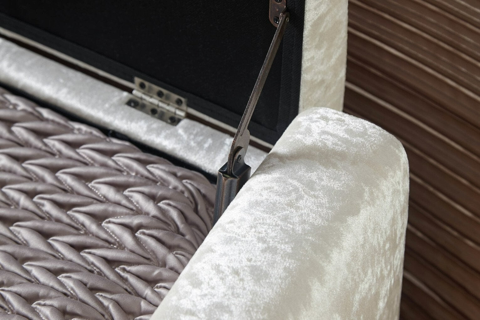 GFW Verona Velvet Ottoman Bench - White