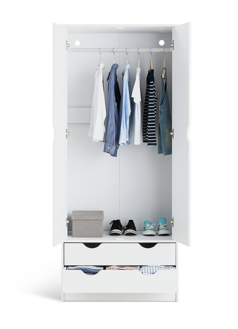 Kids Pagnell 2 Door 2 Drawer Wardrobe - White | Wardrobe for kids