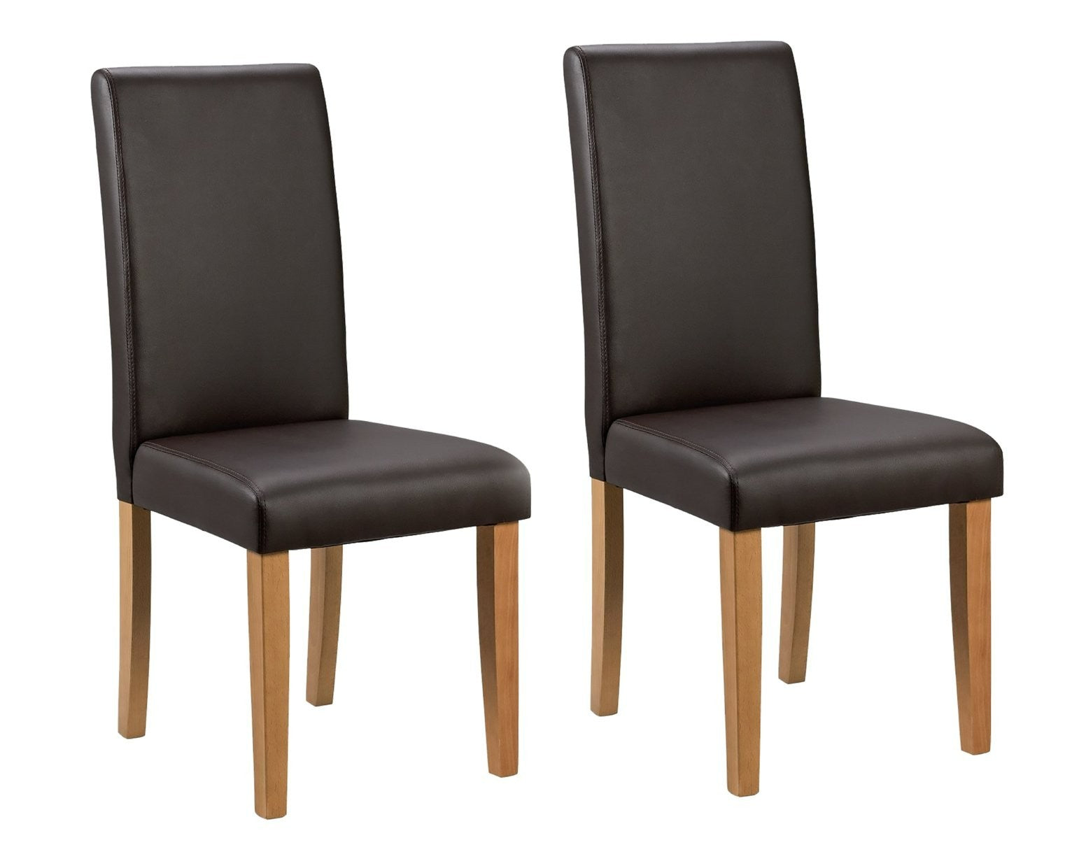 Home Pair of Midback Dining Chairs - Chocolate | midback dining chair set