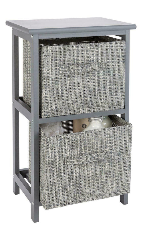 2 and 3 Drawer Bathroom Units - Grey | Slim Storage Cabinet for Organization