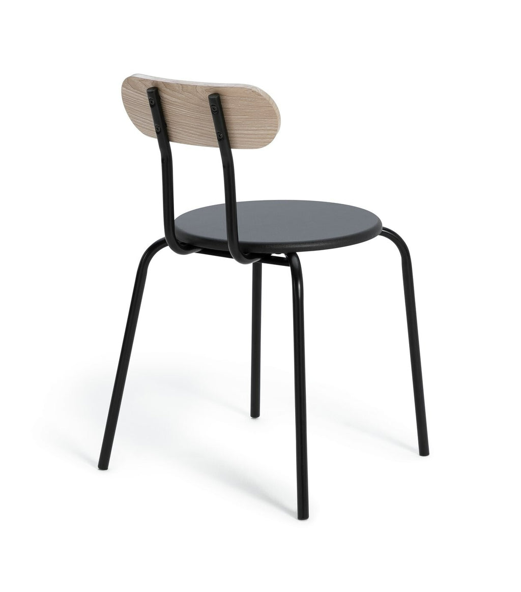 Zayn Wood Effect Dining Table & 2 Black Chairs