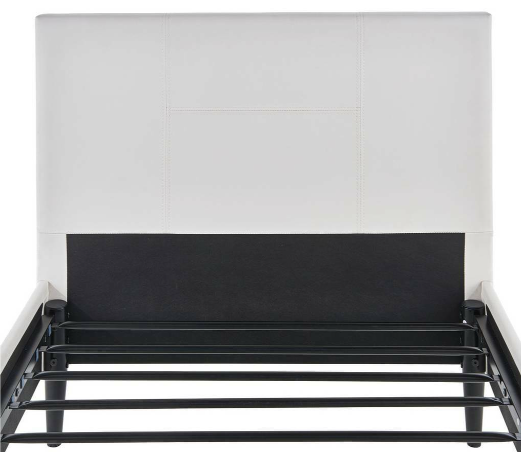Skylar Single Bed Frame - White | Metal Bed Frame for Kids Bedroom & Guest Room