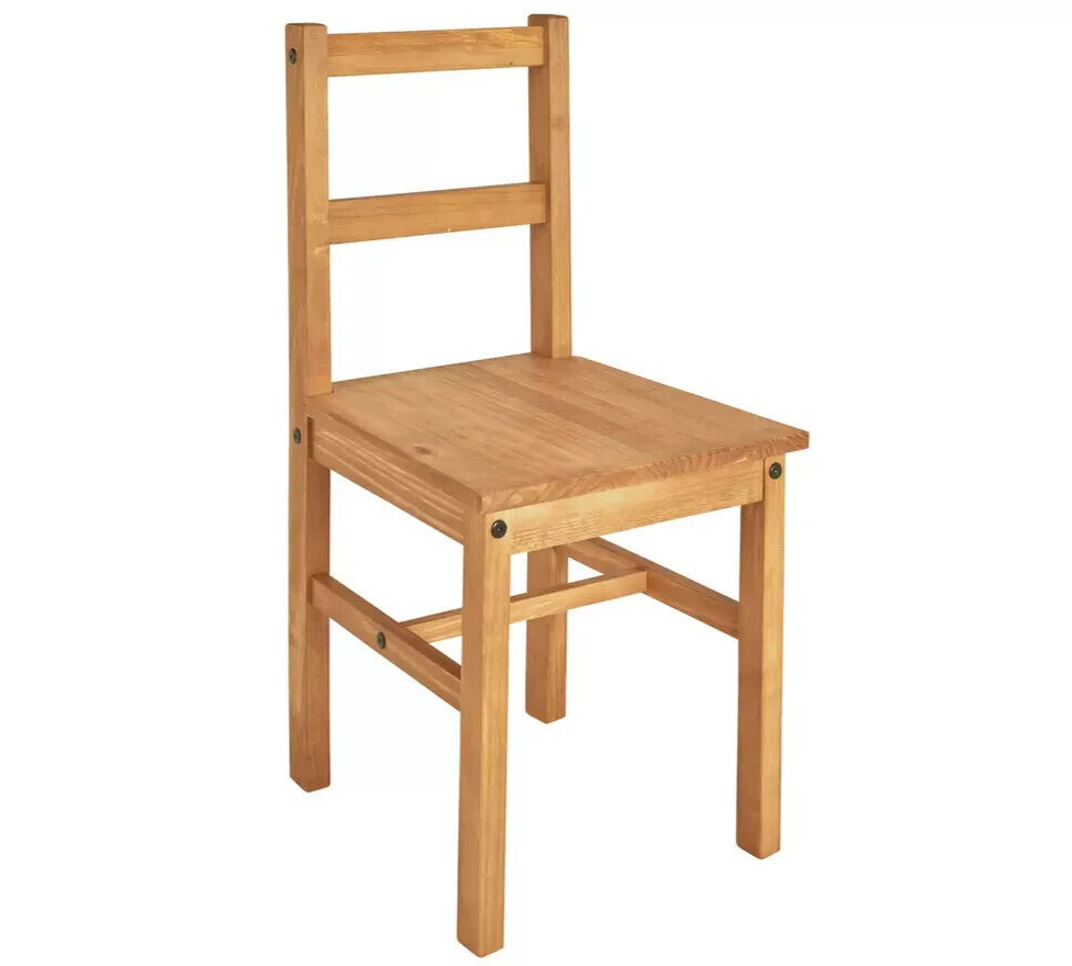 Raye Pair of Solid Wood Dining Chairs - Pine