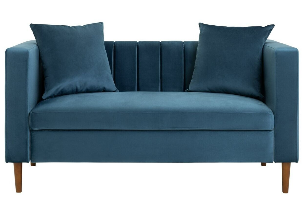 Everly Velvet 2 Seater Sofa - Blue