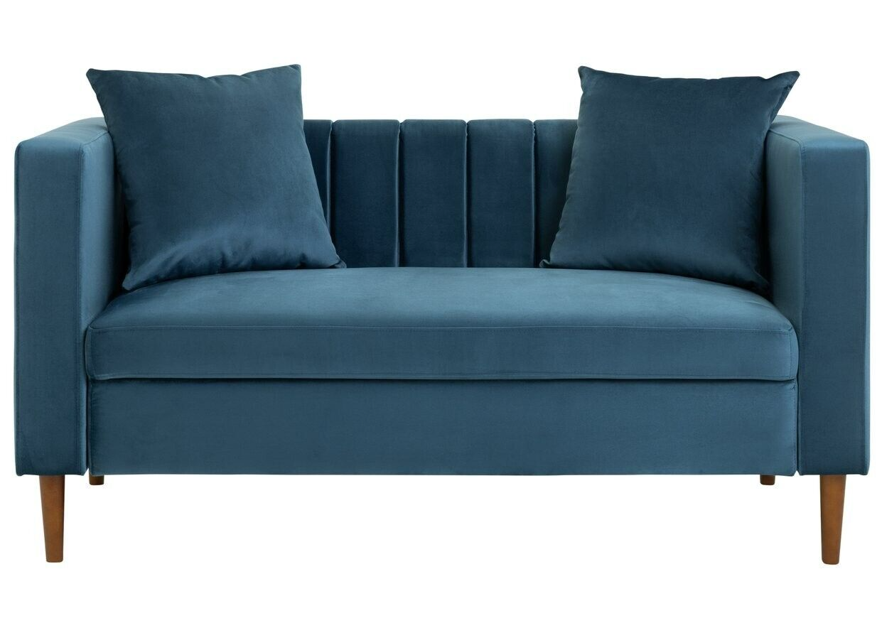 Everly Velvet 2 Seater Sofa - Blue