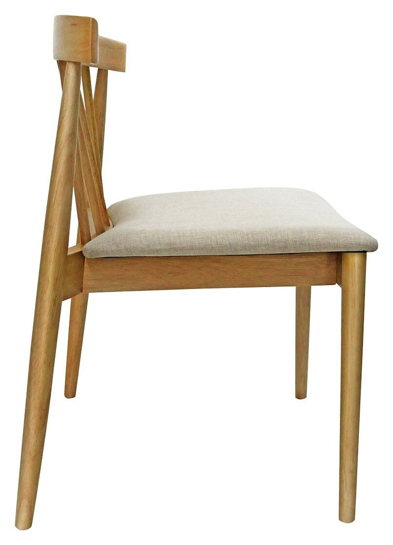 SBN Goran Pair of Solid Wood Chair - Natural