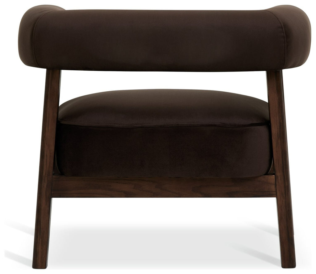 Elio Velvet Chair - Brown